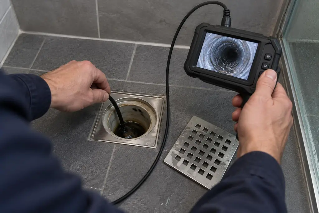 Lekdetectie Oudewater – endoscoop-inspectie in een douchegoot