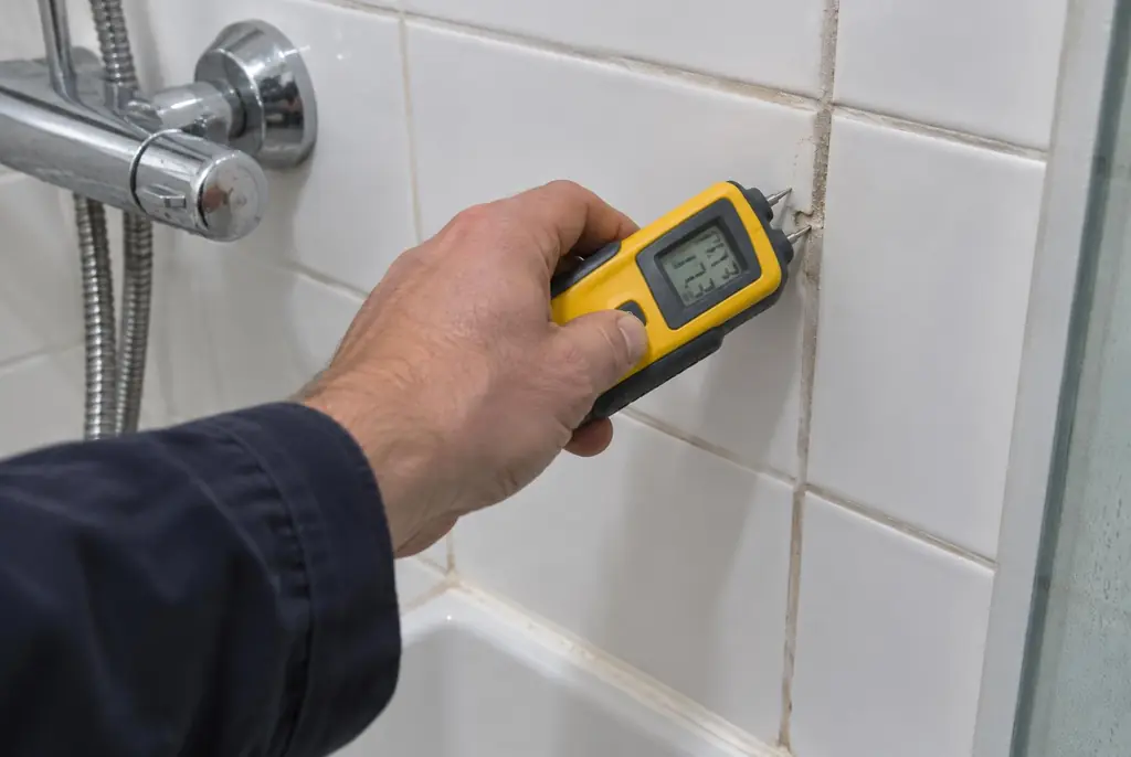 Lekdetectie Oudewater – vochtmeter op badkamertegels bij de douche